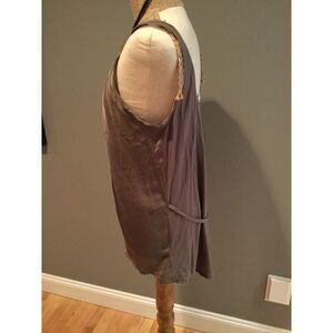 Helmut Lang tunic sleeveless silk top sz medium army green brown